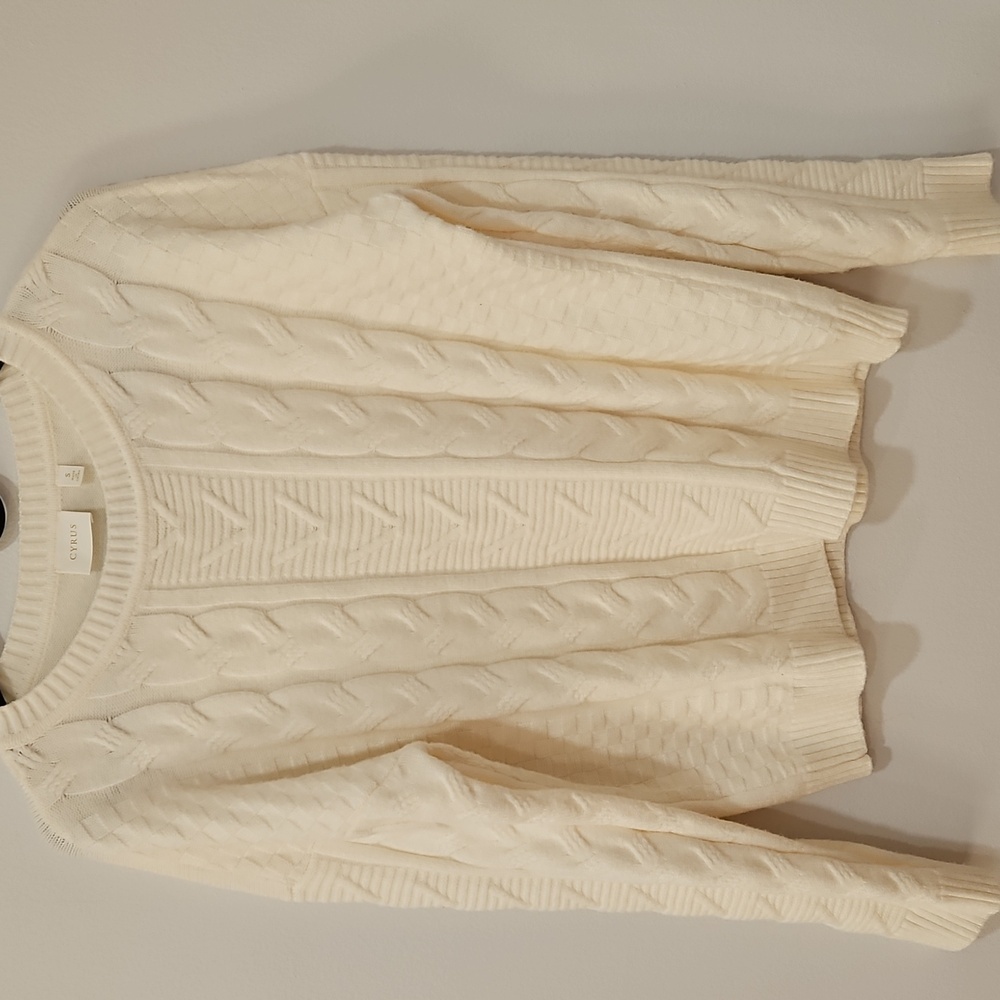 Cyrus Cream Cable Knit Sweater